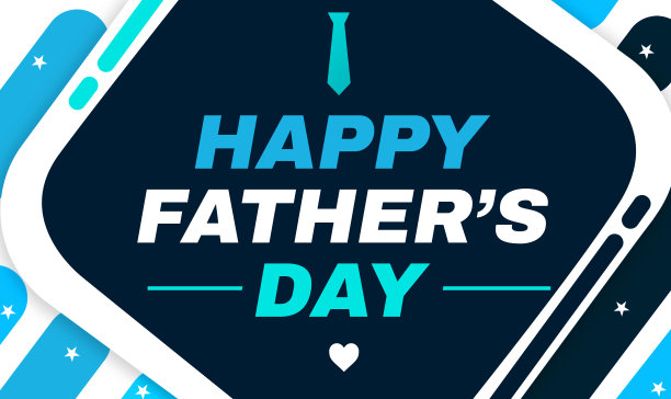 快乐的父亲节壁纸与极简主义的颜色和排版设计。父亲节庆祝概念背景图片下载