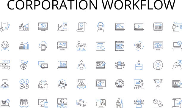 公司工作流程线图标收集琐事图片下载