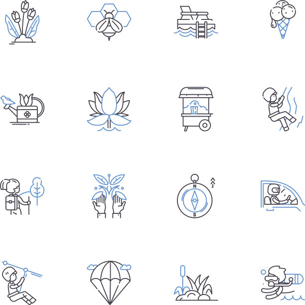 节日周末线图标集合图片下载