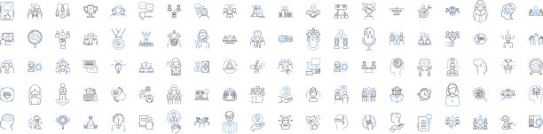 学习和商业线图标收集e图片下载