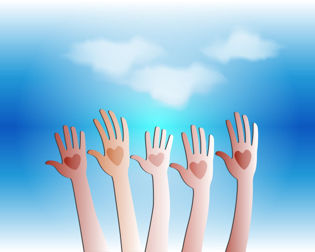 手爱的心标志矢量网络图像图片下载