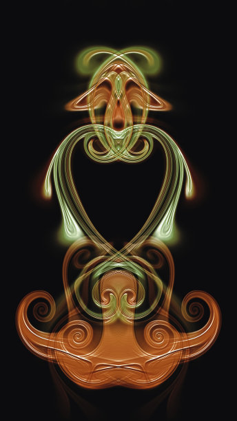 模拟流体纹理，液体油漆-绿色和棕色抽象元素图片下载