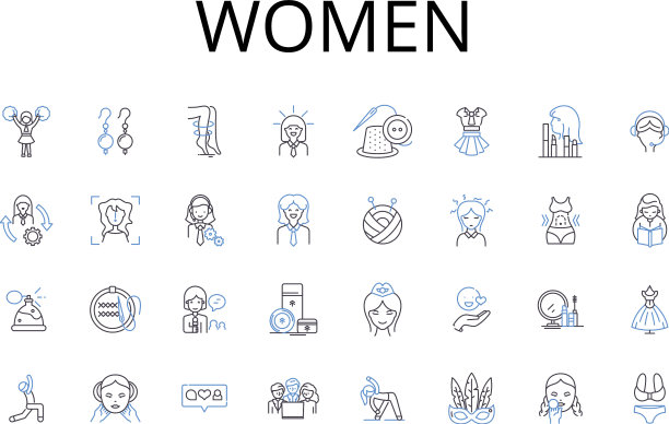 男女线条图标合集图片下载