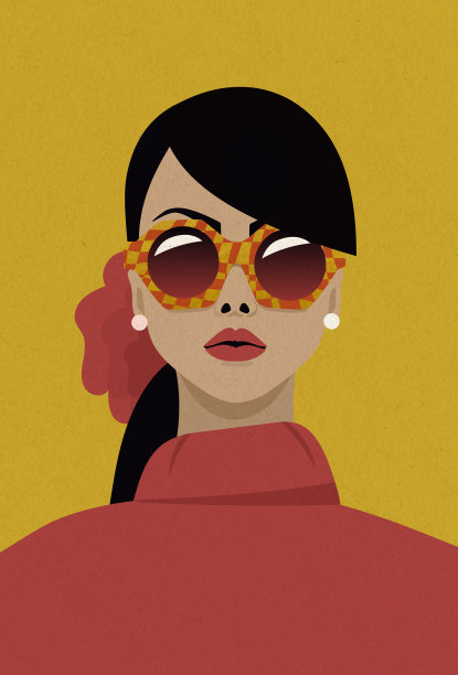 时尚女性肖像插画图片下载