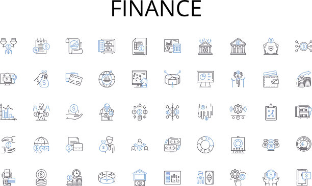 金融线条图标集合学习成长图片下载