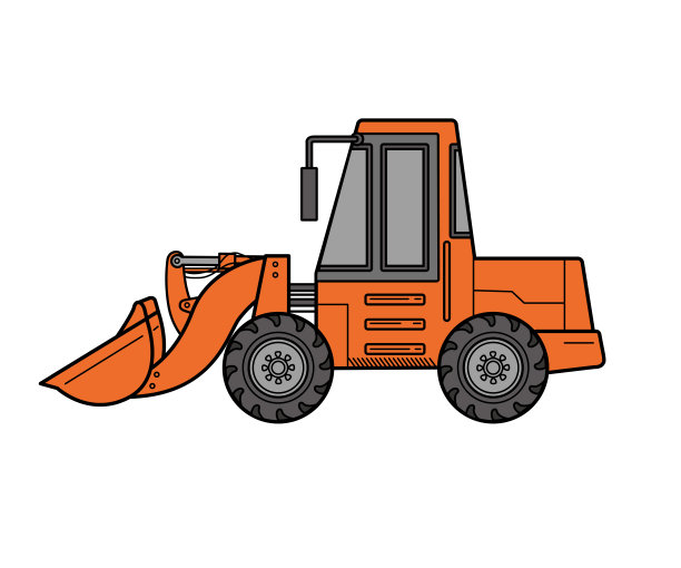 工作车轮式装载机矢量插图图片下载
