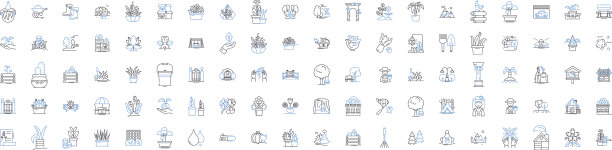 丛林绿色线条图标收集树冠图片下载