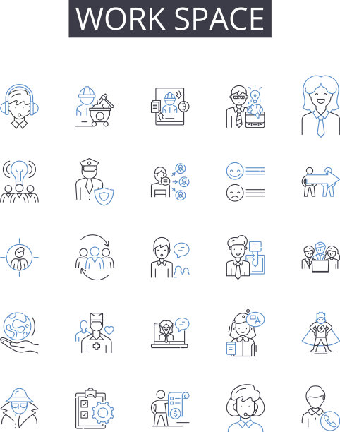 工作空间线条图标集合客厅图片下载