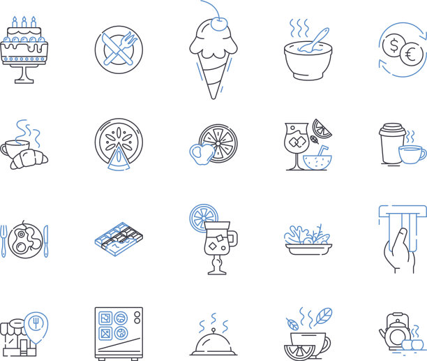 餐饮协调线图标收集图片下载