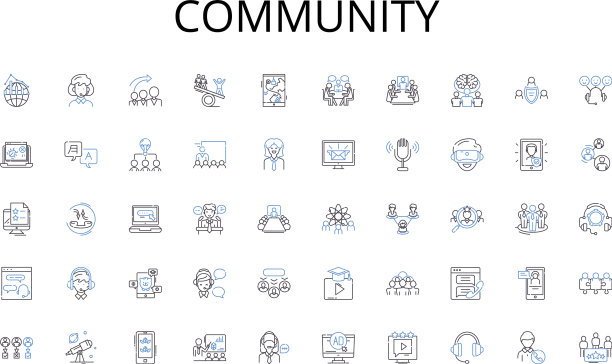 社区线图标收集舒适的庇护所图片下载