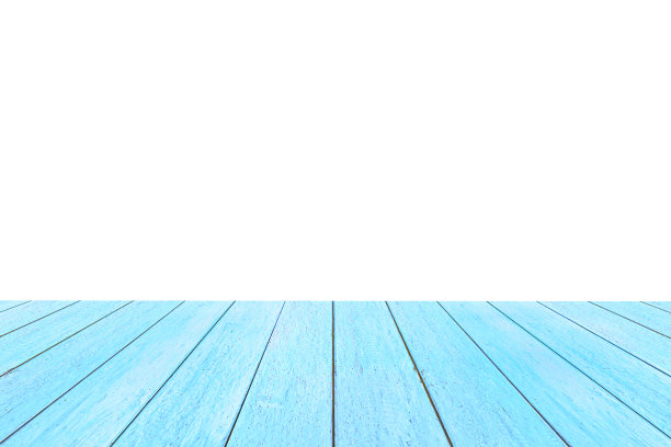 空的蓝色木桌和白色背景。可以用于蒙太奇或展示您的产品。图片下载