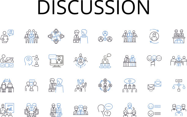 讨论线图标集合辩论对话图片下载