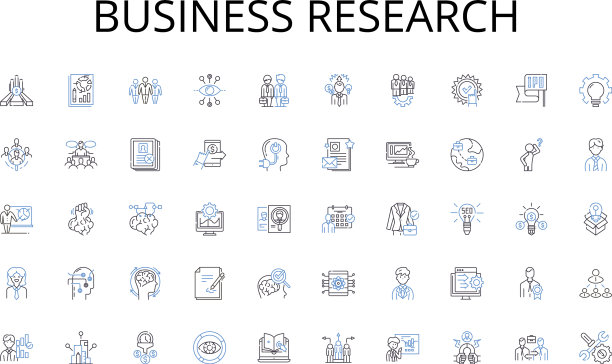 商业研究线图标收集复古图片下载