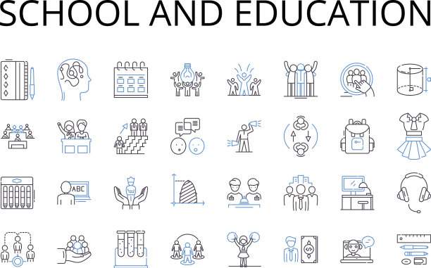 学校和教育线图标收集图片下载