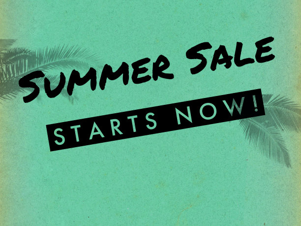 夏季销售模板与绿色背景图片下载