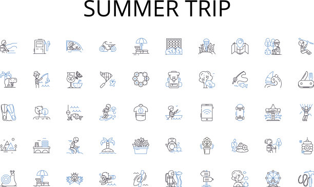 夏季旅行线路图标集合付款图片下载