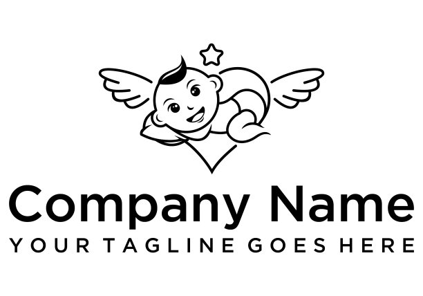 婴儿服装创意标志设计图片下载