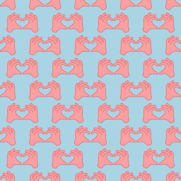 手工制作或格式化心形符号无缝图案插图。图片下载