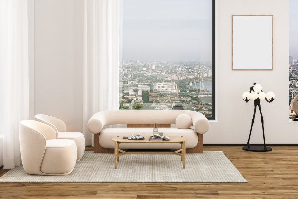 斯堪的纳维亚家庭餐厅内部。3d渲染图片下载