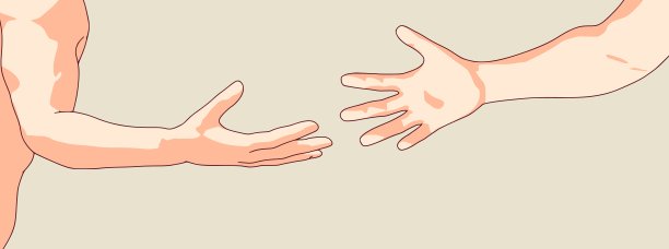 人类的手互相伸出，几乎是触摸。帮助的概念图片下载