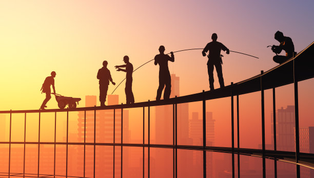 工人的剪影图片下载