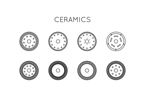 菱形圆盘矢量图标。圆盘用于陶瓷、陶瓷、石器的角磨床。图片下载