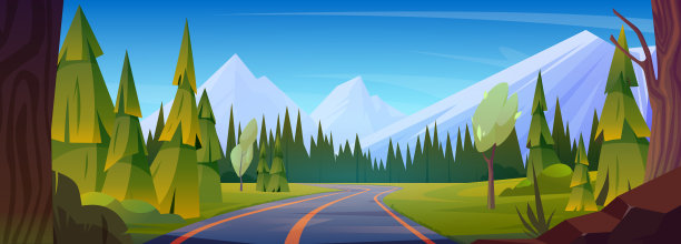 卡通山公路图片下载