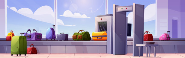 行李带通过机场安检图片下载