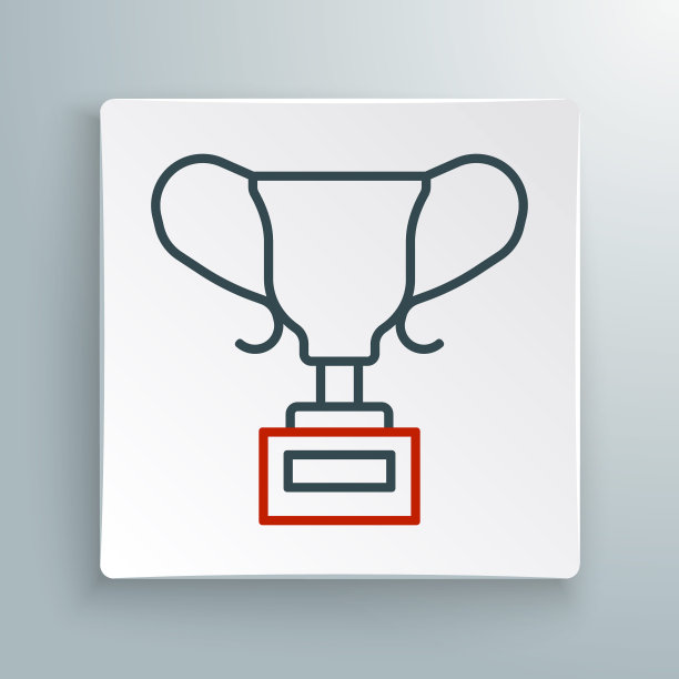 线奖杯图标孤立的白色背景。胜利者奖杯标志。冠军或竞赛奖杯。体育成就标志。色彩缤纷的轮廓概念。向量图片下载