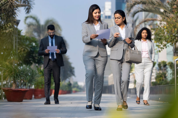 两个印度女商人决定在办公室外图片下载