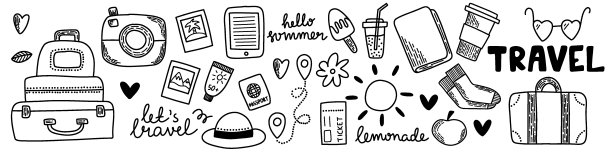 涂鸦矢量集夏天的工作人员图片下载