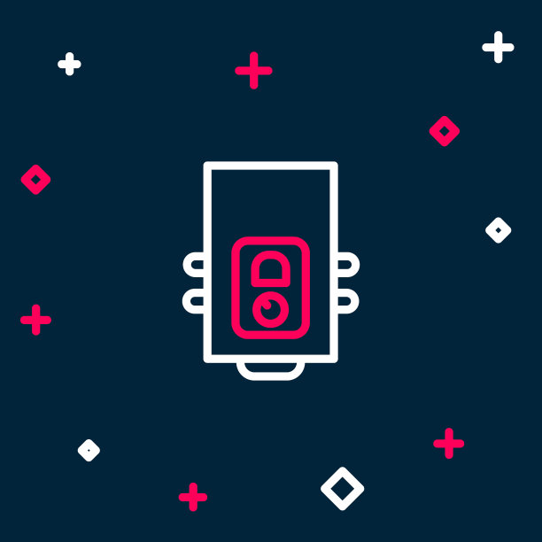 线燃气锅炉与燃烧的火图标隔离在蓝色背景。色彩缤纷的轮廓概念。向量图片下载