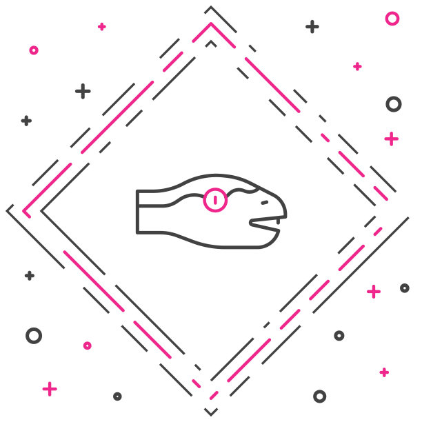 线蛇图标孤立在白色背景。色彩缤纷的轮廓概念。向量图片下载