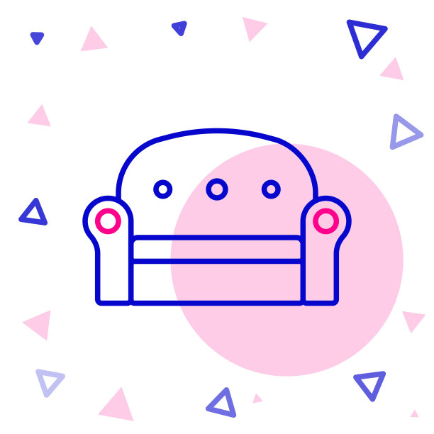 线沙发图标孤立的白色背景。色彩缤纷的轮廓概念。向量图片下载