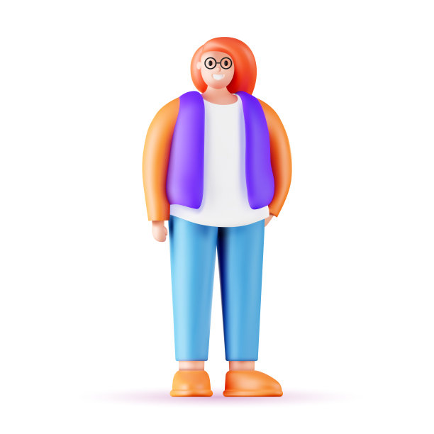 三维矢量卡通人物与计算机。图片下载