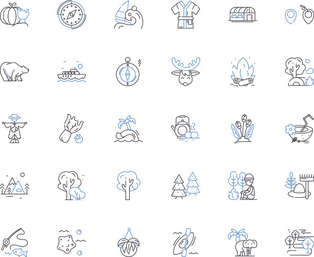 烹饪美食线图标收集香料图片下载