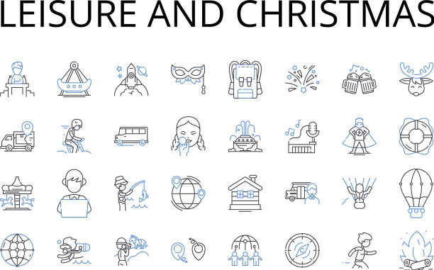 休闲和圣诞线图标收集免费图片下载