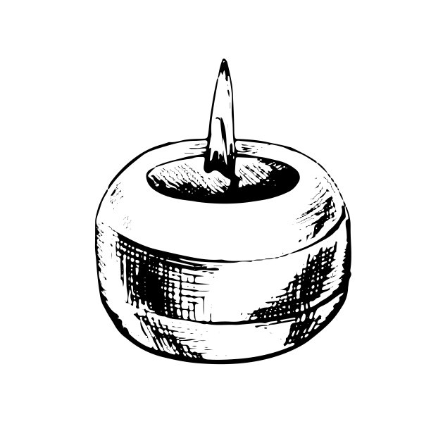 烛光圆燃。插图图形，手绘，EPS矢量，孤立的对象。适合SPA，放松，室内装饰，蜡烛制作大师。图片下载