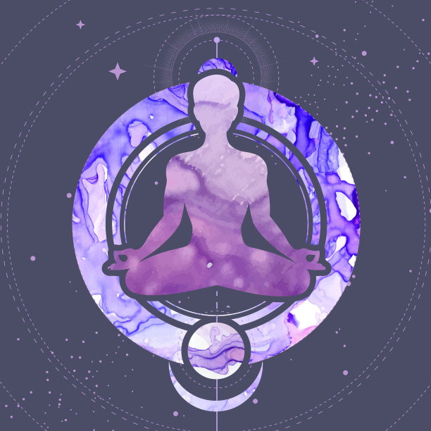 外太空背景下沉思的男人剪影。酒精油墨矢量图图片下载