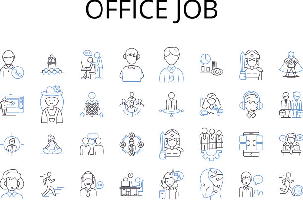 办公室工作线路图标收集前台值班图片下载