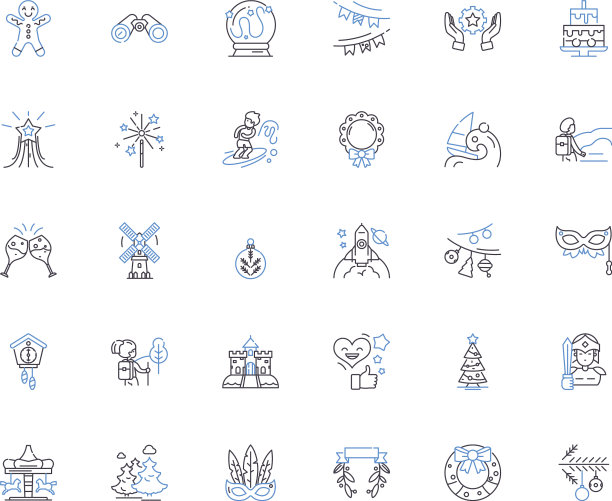 前沿企业线条图标合集图片下载