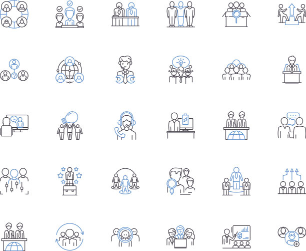 公司层级线图标集合图片下载