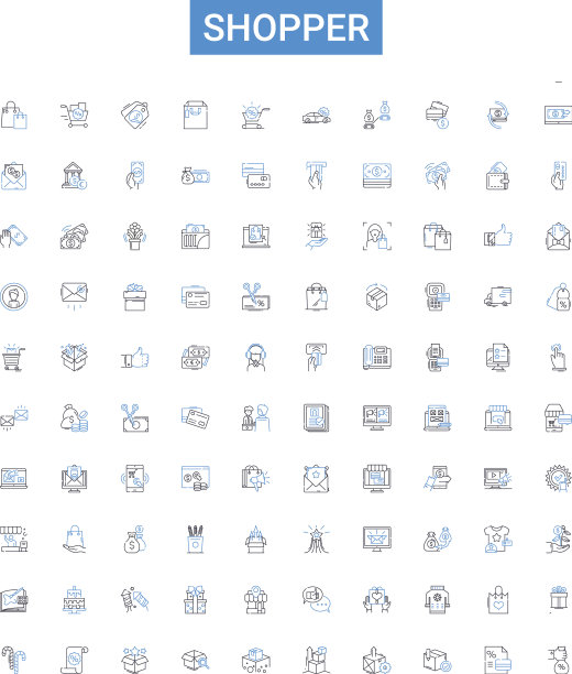 购物者轮廓图标收集购物者图片下载