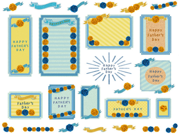 祝您父亲节快乐!框架和信息卡和标签标签图片下载