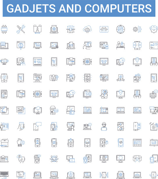 喷气机和计算机概述图标收集图片下载