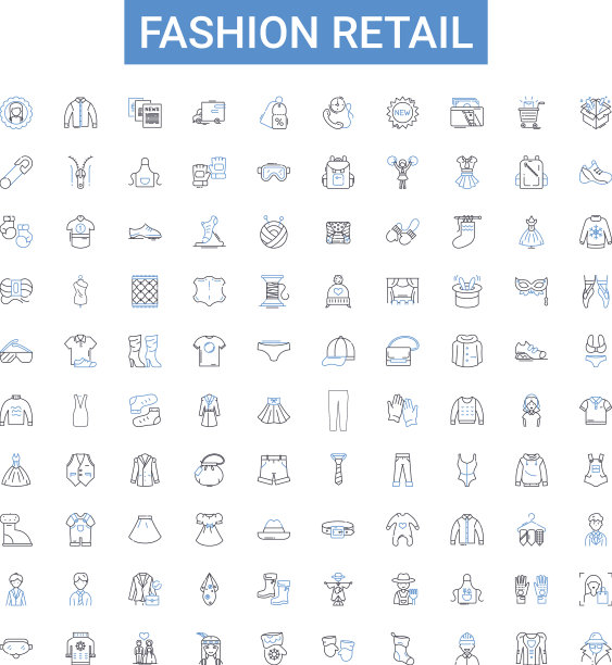 时尚零售轮廓图标集合时尚图片下载