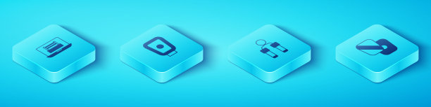 设置等距拳击圈、训练爪和跳绳图标。向量图片下载