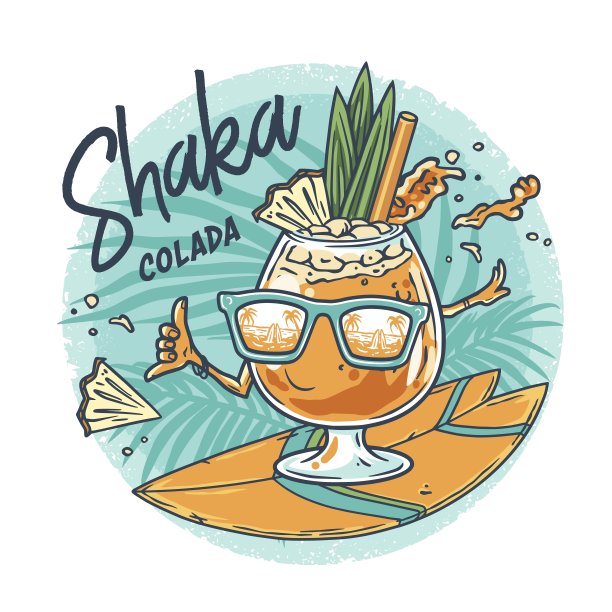 夏日派对上的冰镇鸡尾酒配菠萝片。冲浪者酒精，异国风情皮娜鸡尾酒图片下载