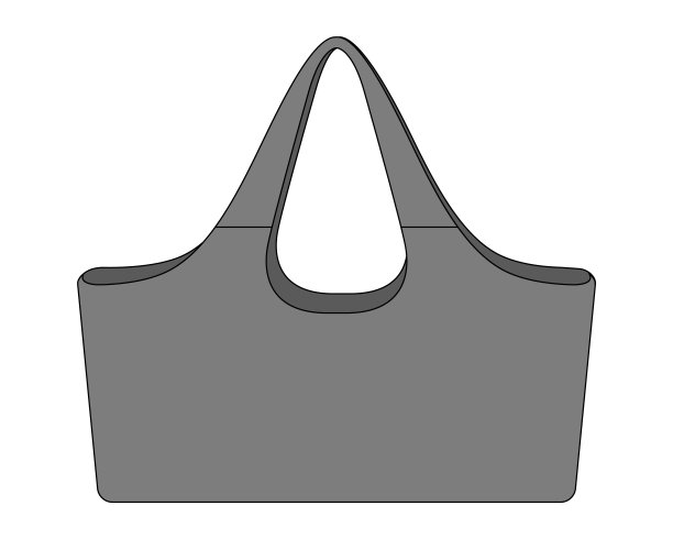 灰色大肩手提袋模板上的白色背景图片下载