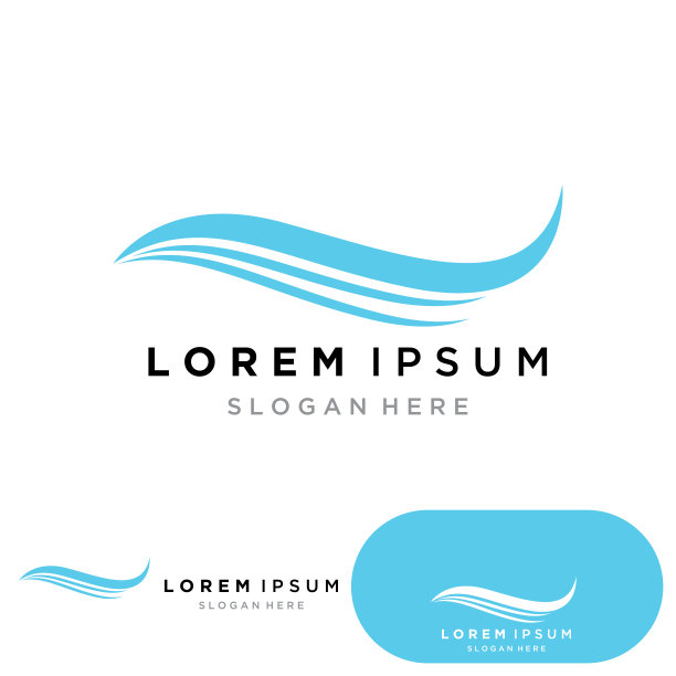 水波标志模板图标矢量插图设计。圆形波浪图片下载